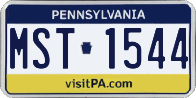 PA license plate MST1544