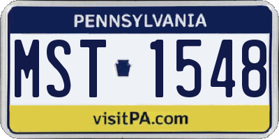 PA license plate MST1548