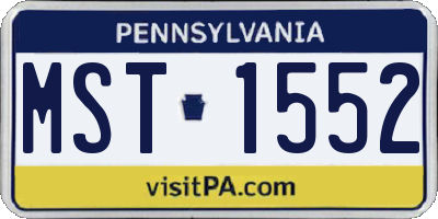 PA license plate MST1552