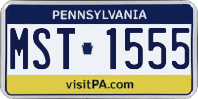 PA license plate MST1555