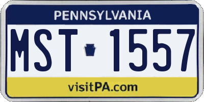 PA license plate MST1557