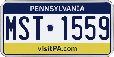 PA license plate MST1559