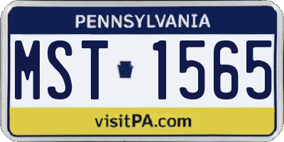 PA license plate MST1565