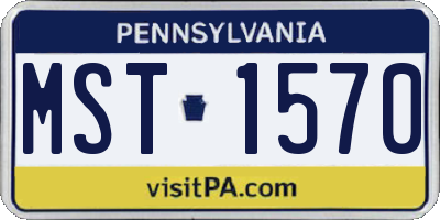PA license plate MST1570
