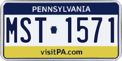 PA license plate MST1571