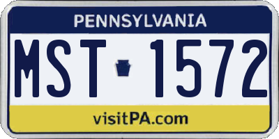 PA license plate MST1572