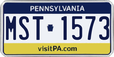 PA license plate MST1573