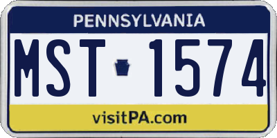 PA license plate MST1574