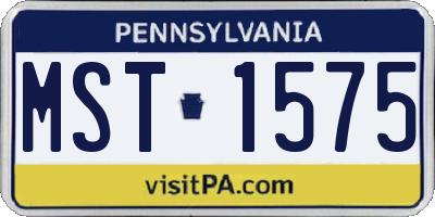 PA license plate MST1575