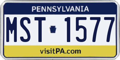 PA license plate MST1577