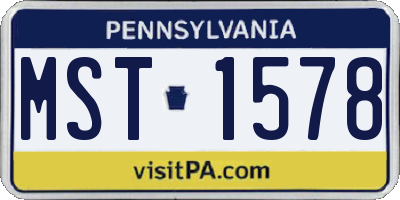PA license plate MST1578