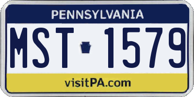 PA license plate MST1579