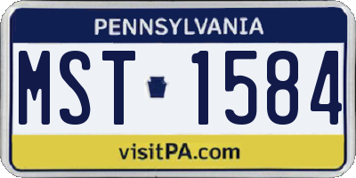 PA license plate MST1584