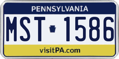 PA license plate MST1586