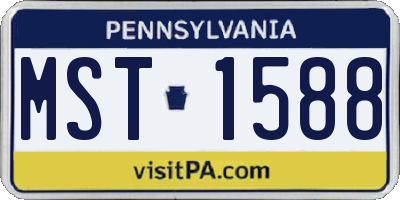 PA license plate MST1588