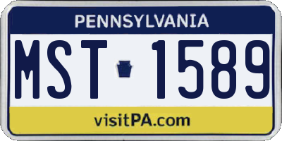 PA license plate MST1589
