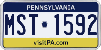 PA license plate MST1592