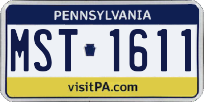 PA license plate MST1611