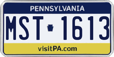 PA license plate MST1613