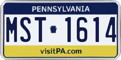 PA license plate MST1614
