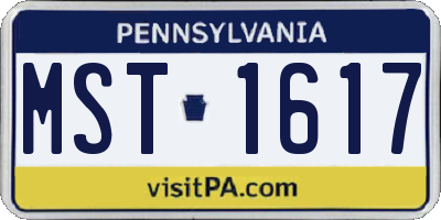PA license plate MST1617