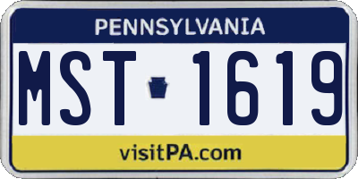 PA license plate MST1619
