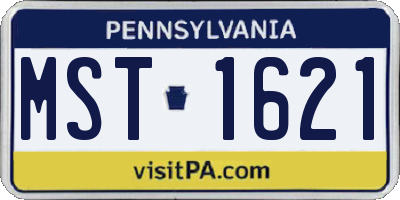 PA license plate MST1621