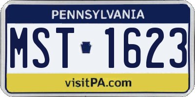 PA license plate MST1623