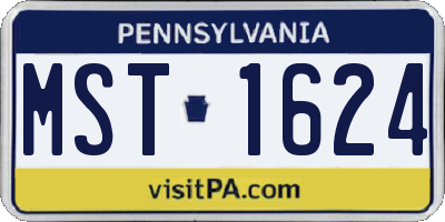 PA license plate MST1624