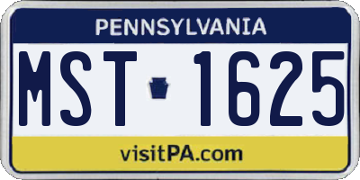PA license plate MST1625
