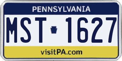 PA license plate MST1627