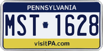 PA license plate MST1628