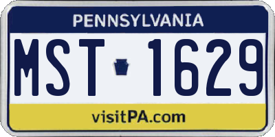 PA license plate MST1629