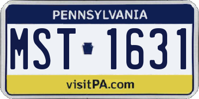 PA license plate MST1631