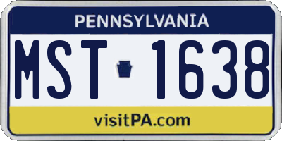 PA license plate MST1638