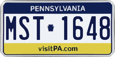 PA license plate MST1648