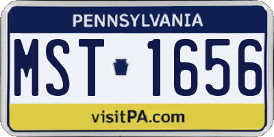 PA license plate MST1656