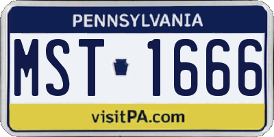 PA license plate MST1666
