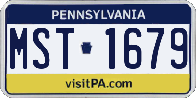 PA license plate MST1679