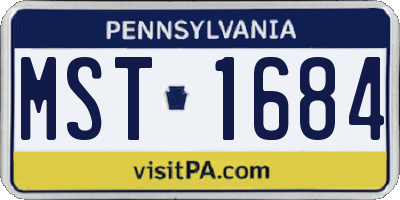 PA license plate MST1684