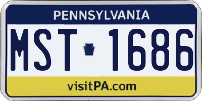 PA license plate MST1686