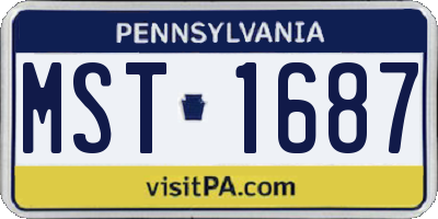 PA license plate MST1687