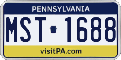 PA license plate MST1688
