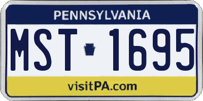 PA license plate MST1695