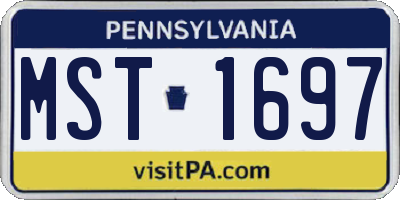 PA license plate MST1697