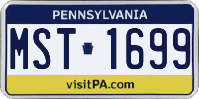 PA license plate MST1699