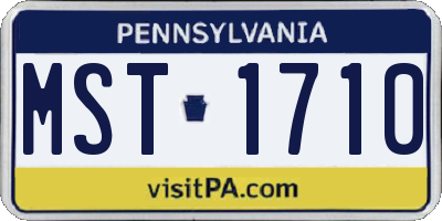 PA license plate MST1710