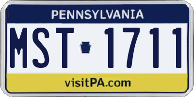 PA license plate MST1711