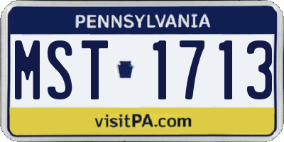 PA license plate MST1713