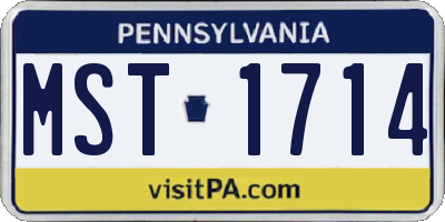 PA license plate MST1714